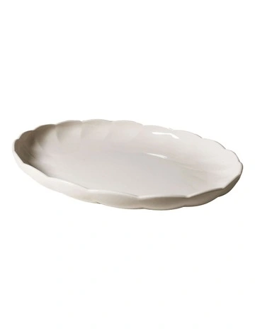 French Bazaar Oval Platter 38.5 x 30 x 4cm in White