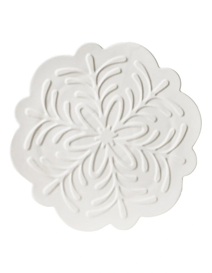 Christmas Snowflake Platter 28cm in White image 1