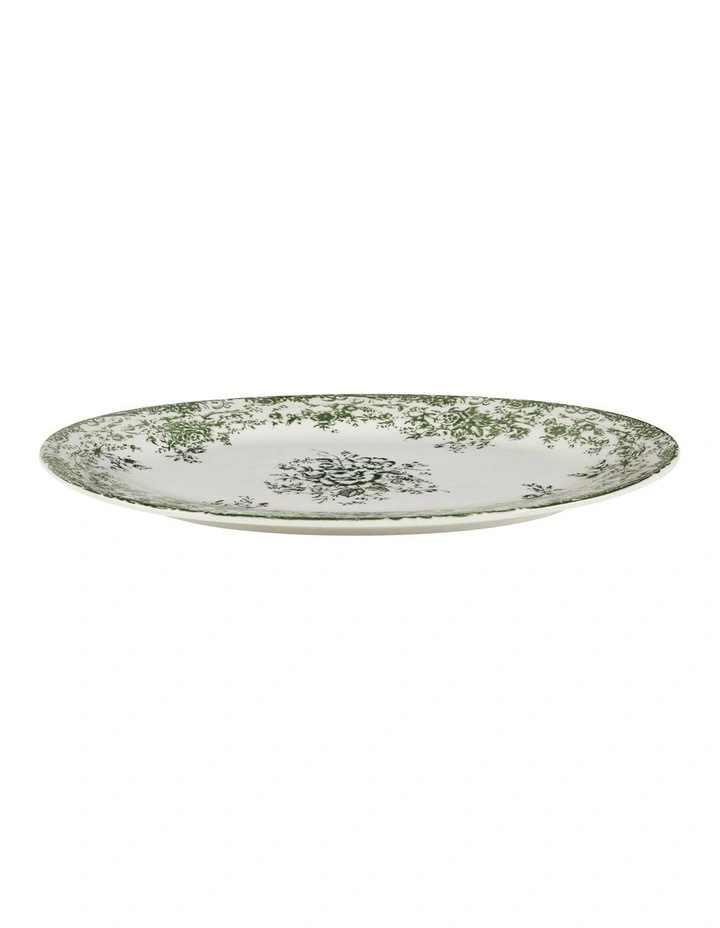 Rosetta Oval Platter 37x25cm Gift Boxed in Antique Green image 1