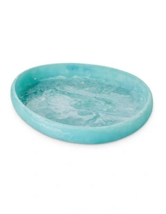 Aries Resin Platter 35x30x5cm in Aqua