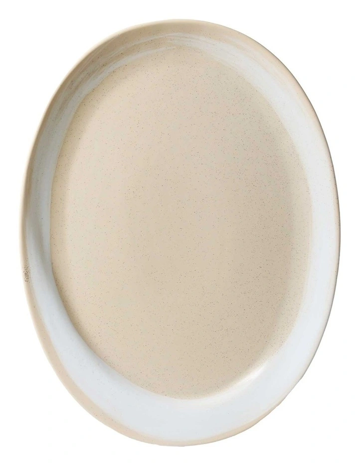 Creative Kitchen Curved Oval Tray 40x30cm in Cream image 3