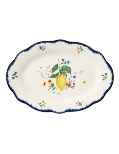 Frutta Scallop Oval Rim Platter 26x17cm in Multi