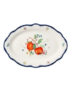 Frutta Scallop Oval Rim Platter 35x24cm Gift Boxed in Multi