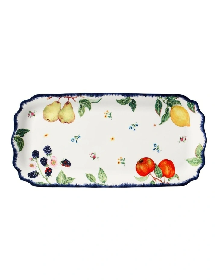 Frutta Scallop Oblong Platter 30.5x15cm Gift Boxed in Multi image 1