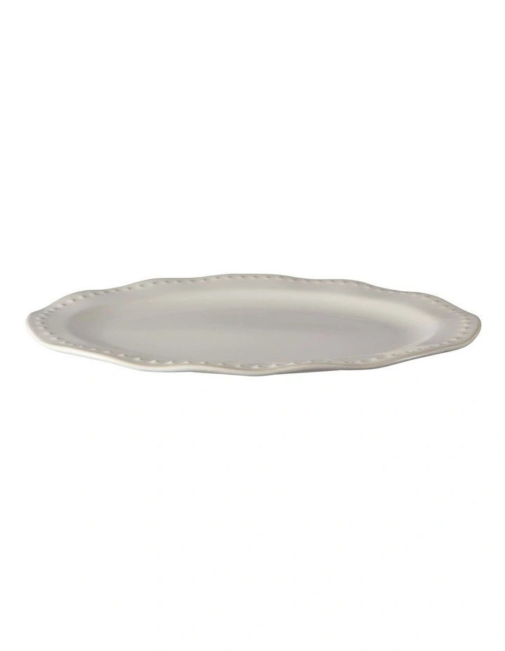 Punto Rim Oval Platter 35x25cm in Ecru image 2