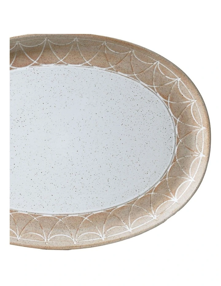 Natural Entertainer Oval Platter in Raw W/White Speckle image 3