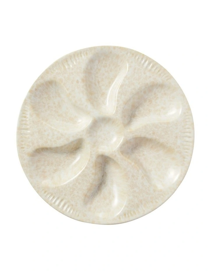 Il Mare Embossed Oyster Platter 25cm Sand image 1