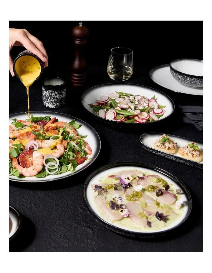 Caviar Granite Coupe Plate 27cm in Black/White image 2
