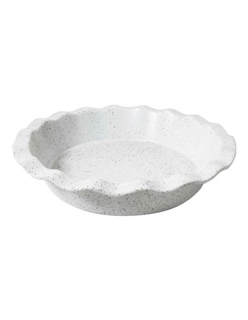 Natural Home Family Pie Dish in White Speckle
