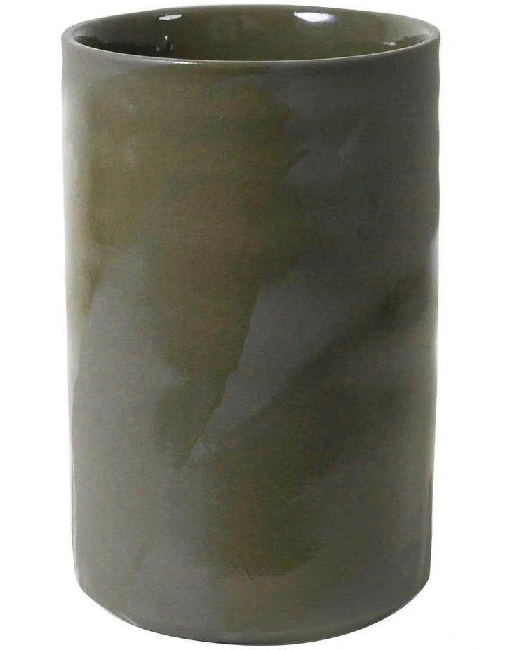 Muse Cylinder Vase Large 15cm x 26cm in Forest Green image 1