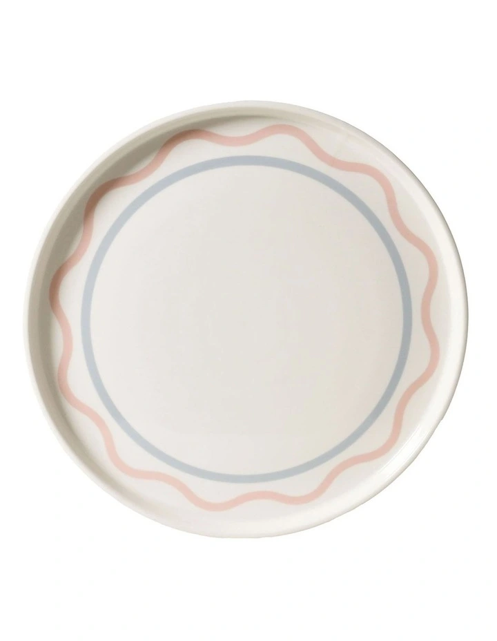 Summer Ribbon Cake Plate 30cm Vintage White With Pink image 1