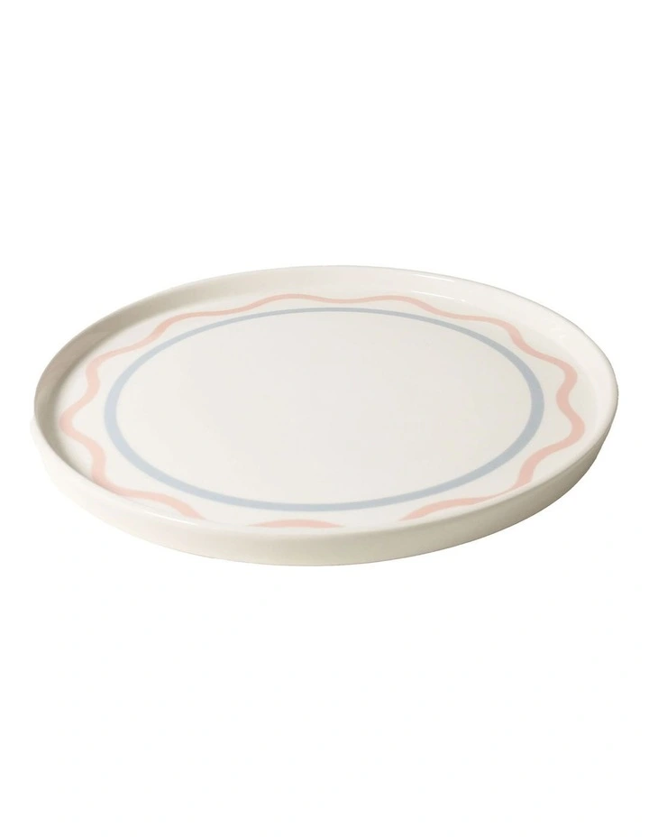 Summer Ribbon Cake Plate 30cm Vintage White With Pink image 3