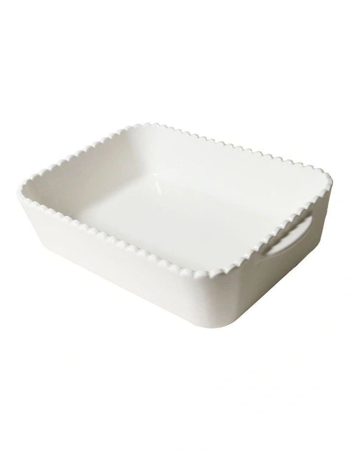 Annie Collection Rectangle Baking Tray in White image 3