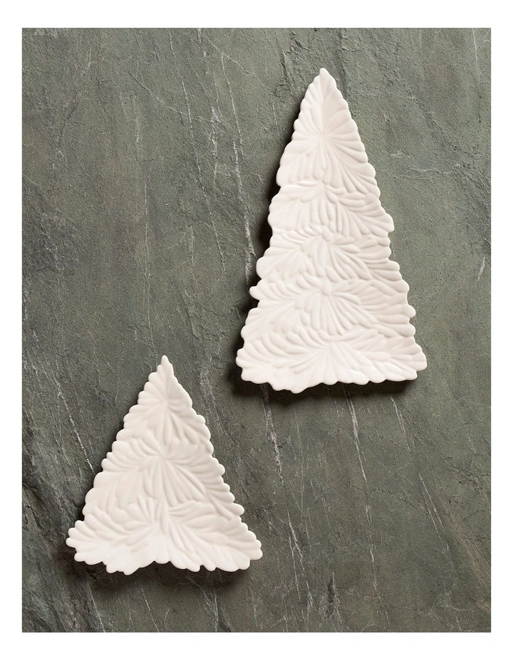 Christmas Small Tree Tray 21 x 18cm in White image 2
