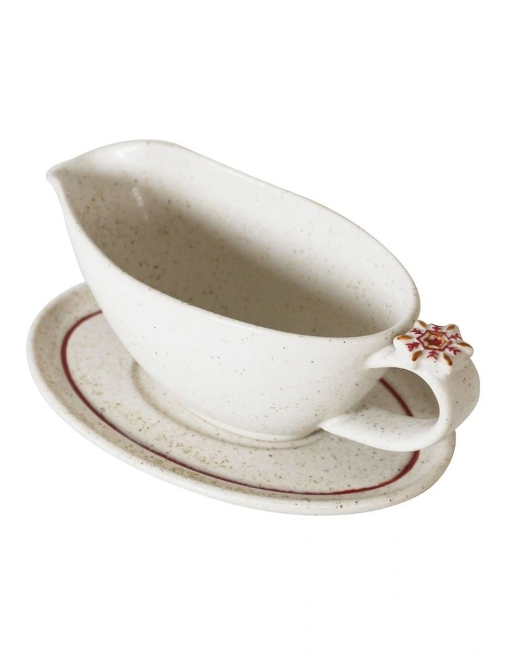 Noel Collection Gravy Boat & Saucer 250ml Snowflake image 3