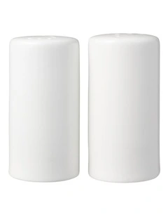 White Basics Cylindrical Salt And Pepper in White