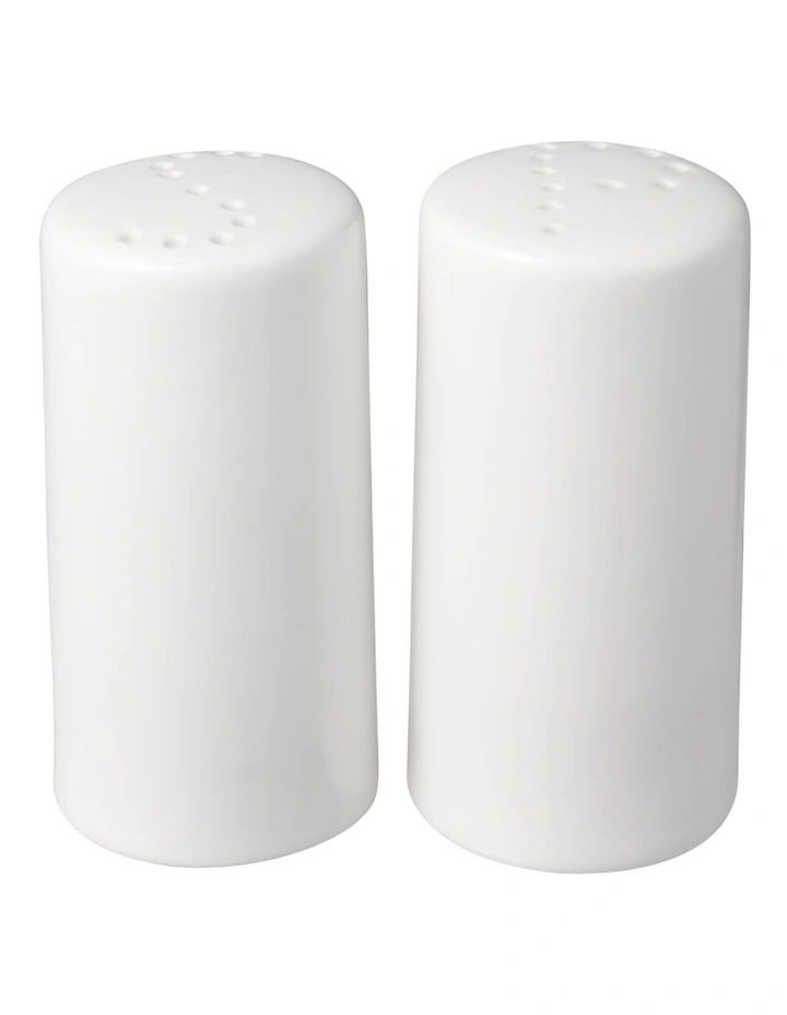 White Basics Cylindrical Salt And Pepper in White image 2