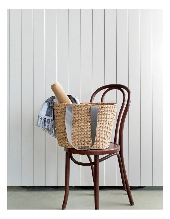 Jumbo Tote Harvest Basket with Grey Canvas Straps image 4