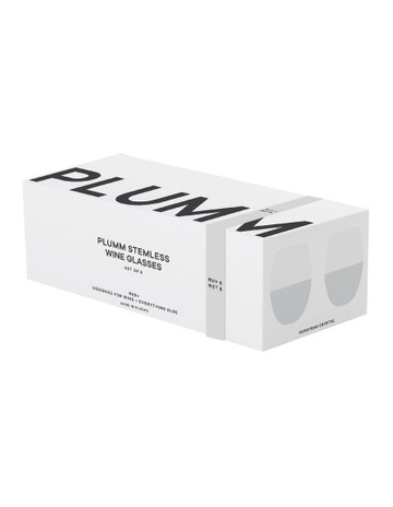 Red Wine Stemless Glass Set of 4 in Clear