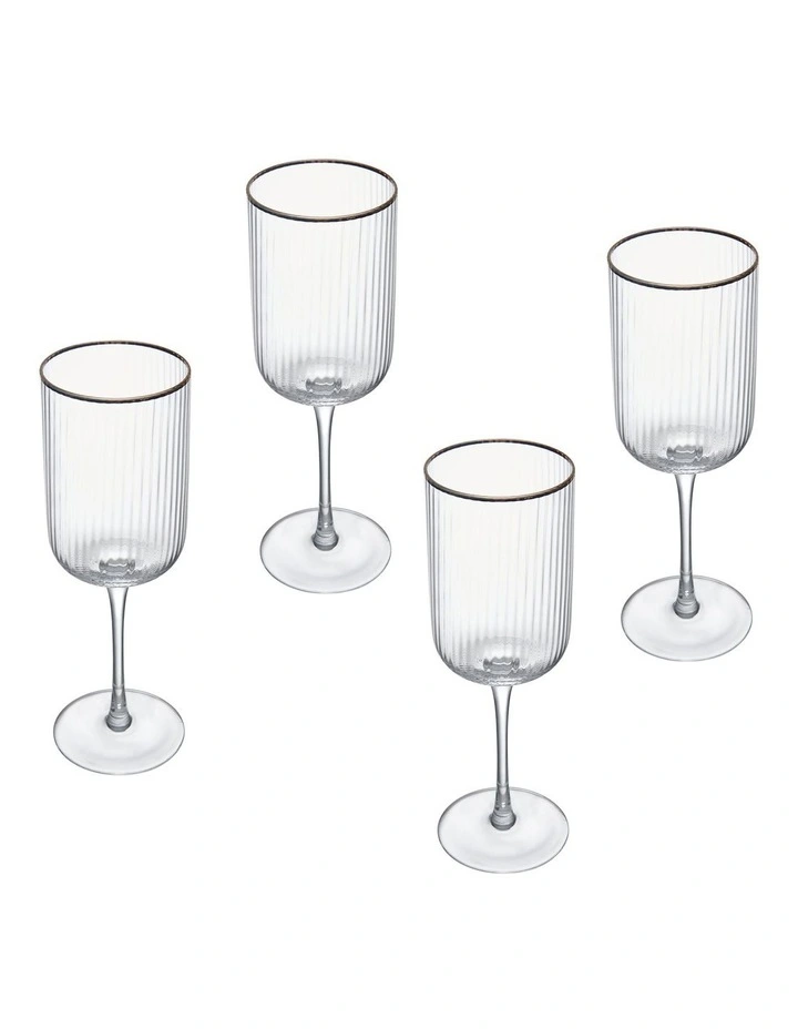 Mikasa Sorrento White Wine Glass 4 Piece Set In Clear MYER