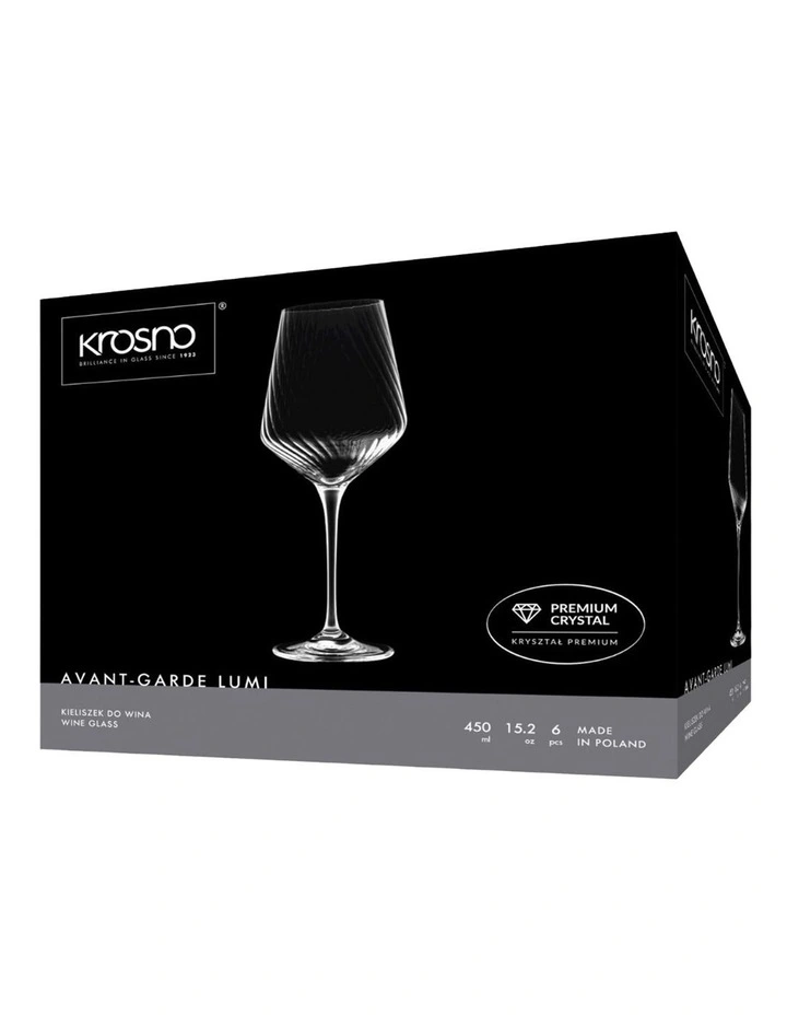 Avant Garde Lumi Wine Glass Set of 6 in Clear image 3