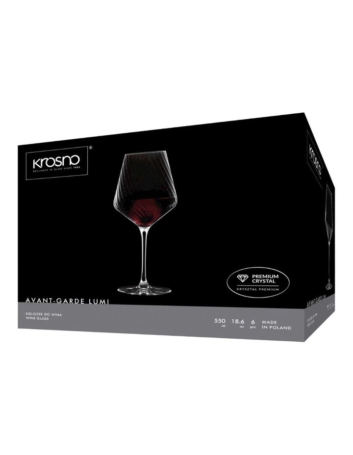 Avant Garde Lumi Wine Glass Set of 6 in Clear image 3