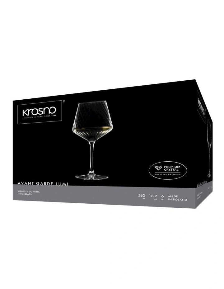 Avant Garde Lumi Wine Glass Set of 6 in Clear image 3