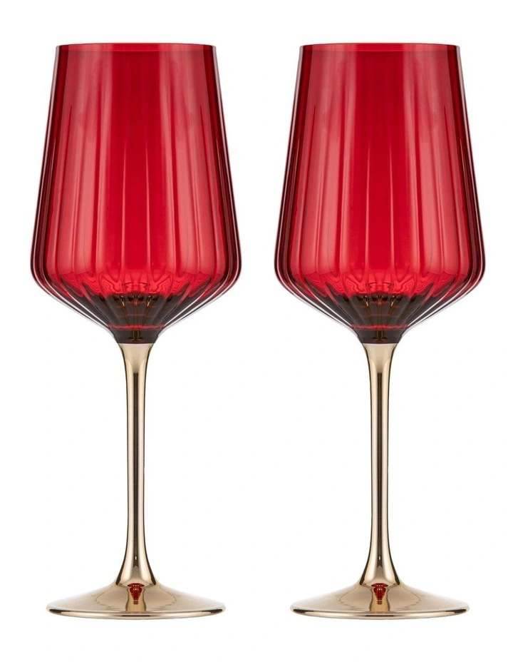Valentina Wine Glass 2 Pack in Berry image 1