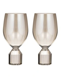 Ava Wine Glass 2 Pack in Brown