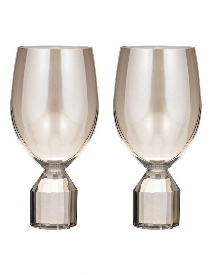 Ava Wine Glass 2 Pack in Brown image 1