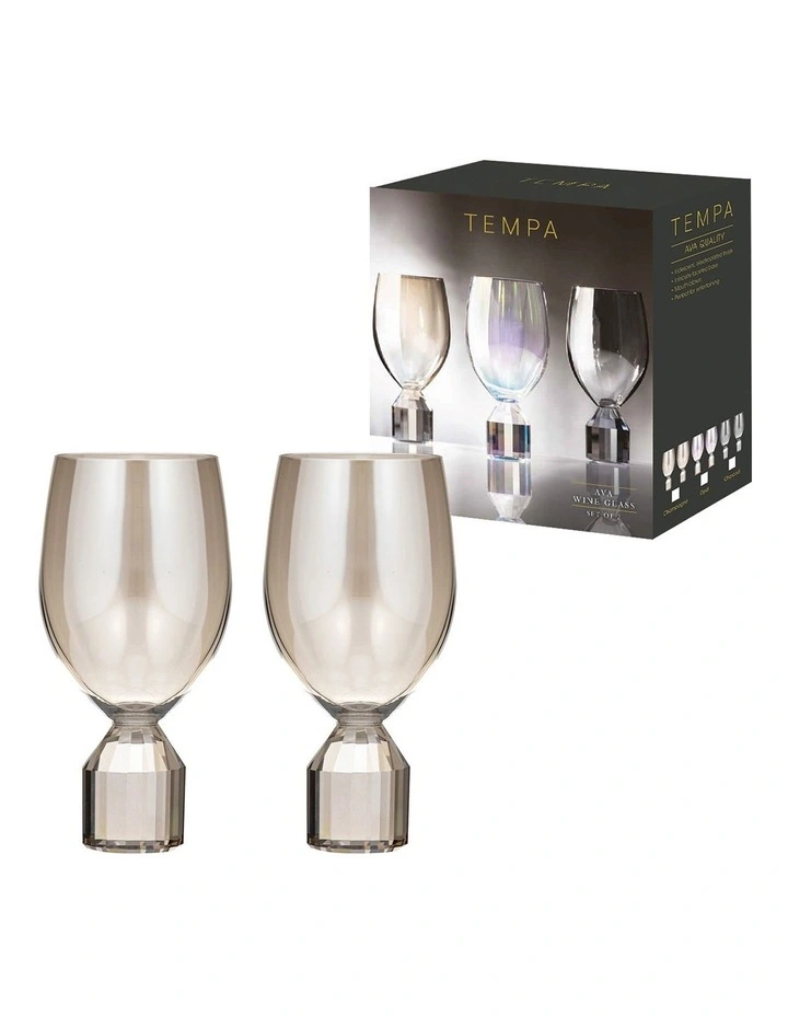 Ava Wine Glass 2 Pack in Brown image 2