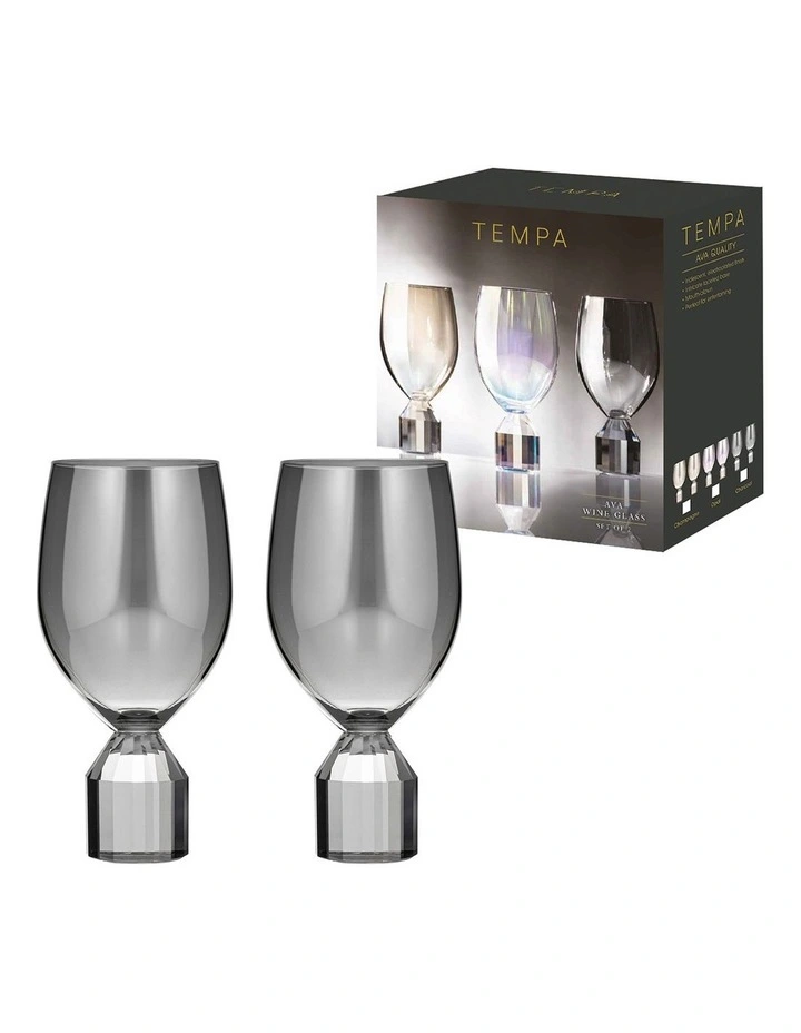 Ava Wine Glass 2 Pack in Grey image 2