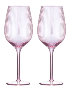 Thalia Quartz Wine Glass Pack Of 2 in Pink