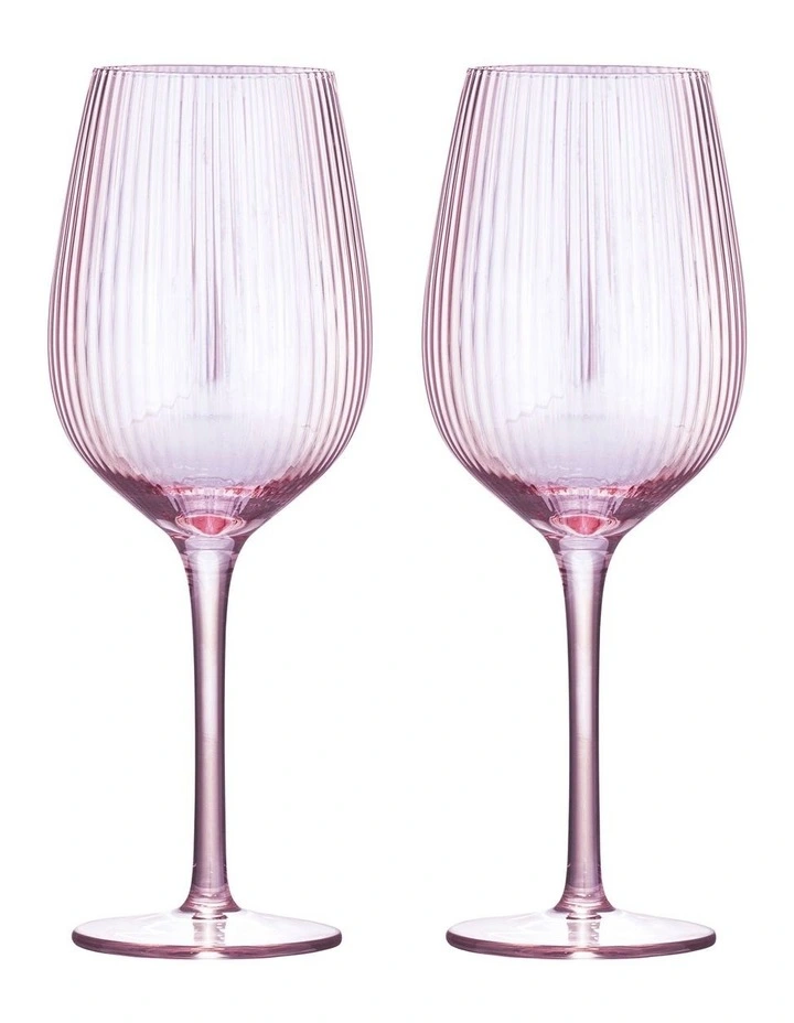 Thalia Quartz Wine Glass Pack Of 2 in Pink image 1