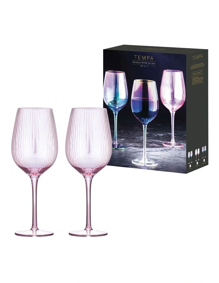 Thalia Quartz Wine Glass Pack Of 2 in Pink image 2