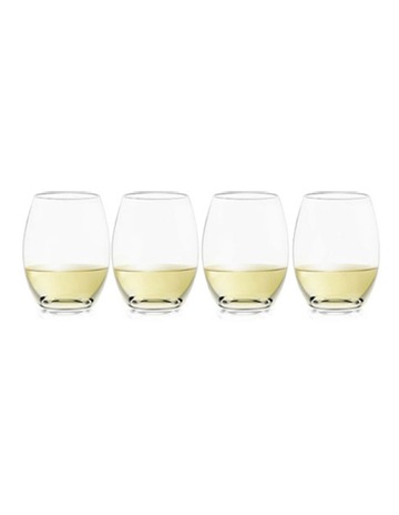 Red Wine Stemless Glass Set of 4 in Clear