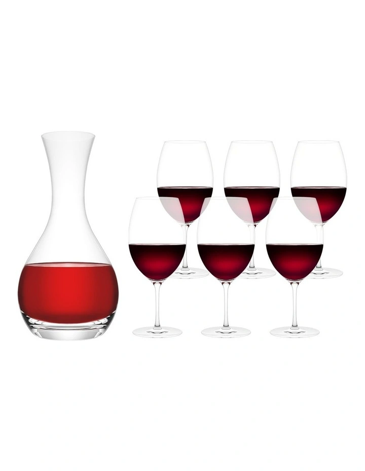 Everyday Gift La Trobe Decanter And 6x Red Glasses in Clear image 1