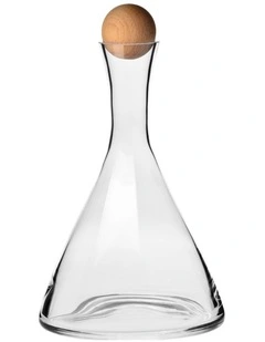 Connoisseur Wine Decanter Beechwood Stopper 1L in Clear