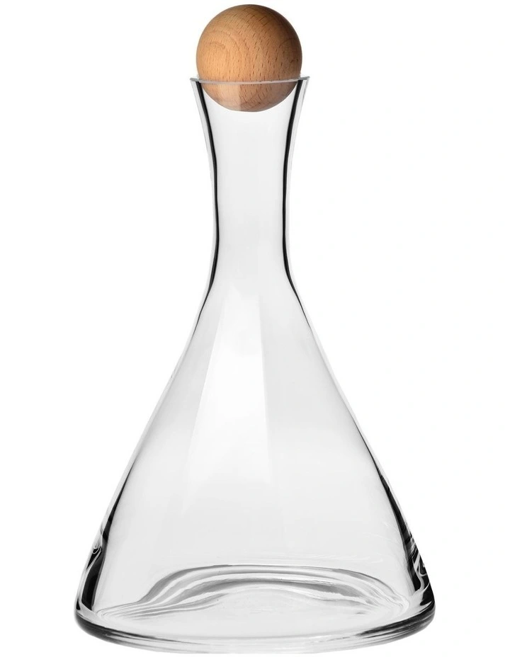 Krosno Connoisseur 1L Wine Decanter Beechwood Stopper Gift Boxed MYER
