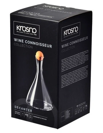 Connoisseur Wine Decanter Beechwood Stopper 1L in Clear