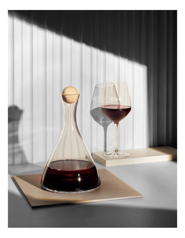 Connoisseur Wine Decanter Beechwood Stopper 1L in Clear image 3