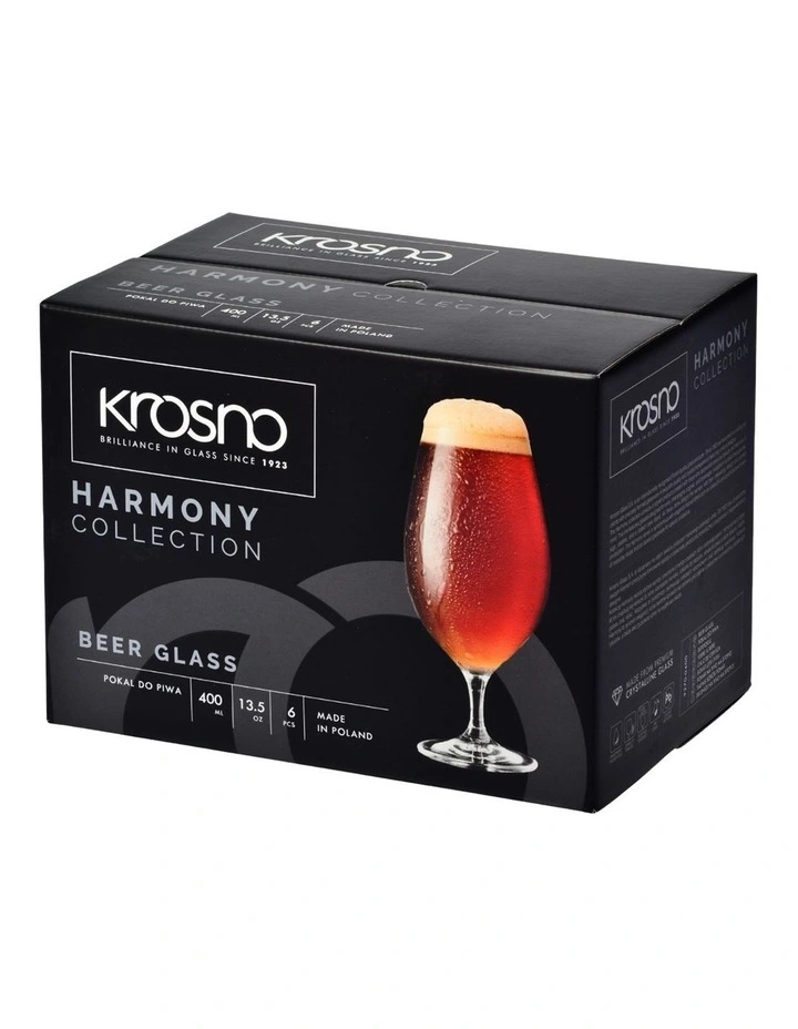 Harmony Beer Glass 400ml Set of 6 Gift Boxed image 3