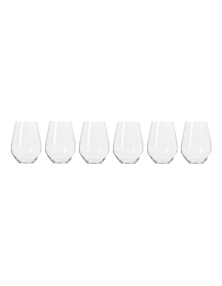Krosno Harmony 6 Piece Stemless Wine Glasses Gift Boxed 540ml in Clear