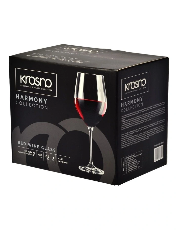 Harmony Wine Glass 530ml Set of 6 Gift Boxed Set in Clear image 3