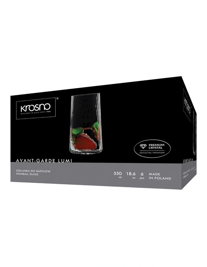 Avant Garde Lumi Highball Set of 6 in Clear image 3