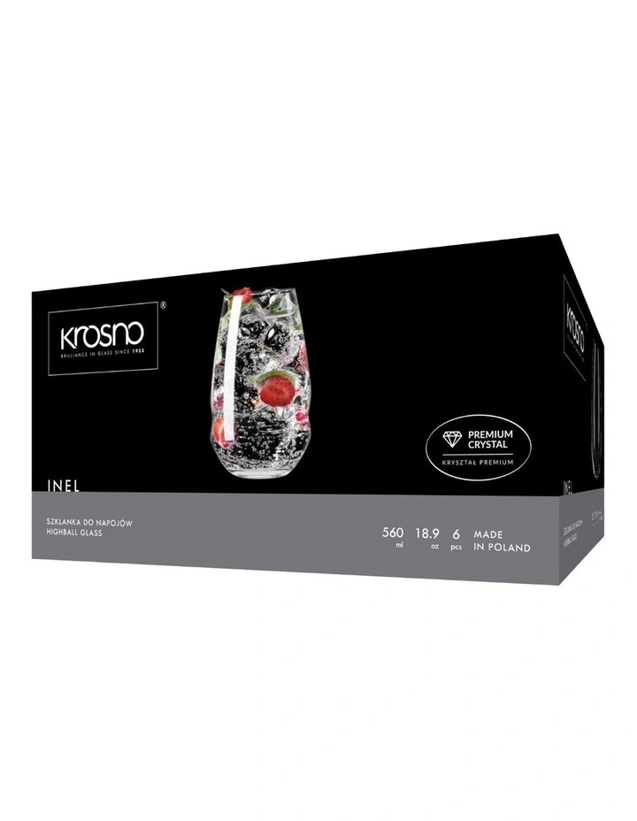Inel Highball Glass Set of 6 in Clear image 4