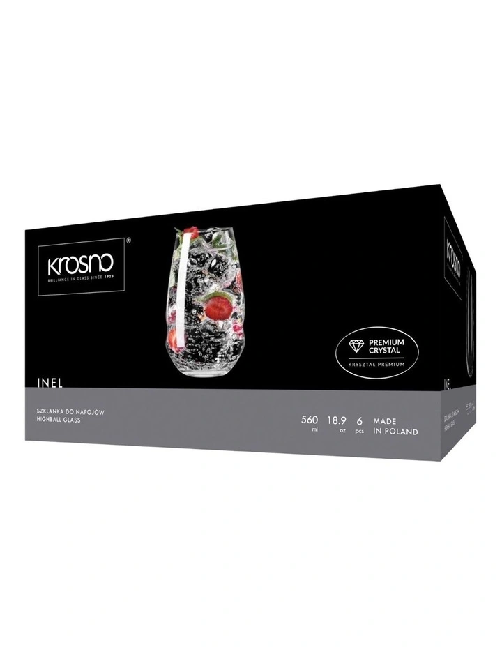 Inel Highball Glass Set of 6 in Clear image 4