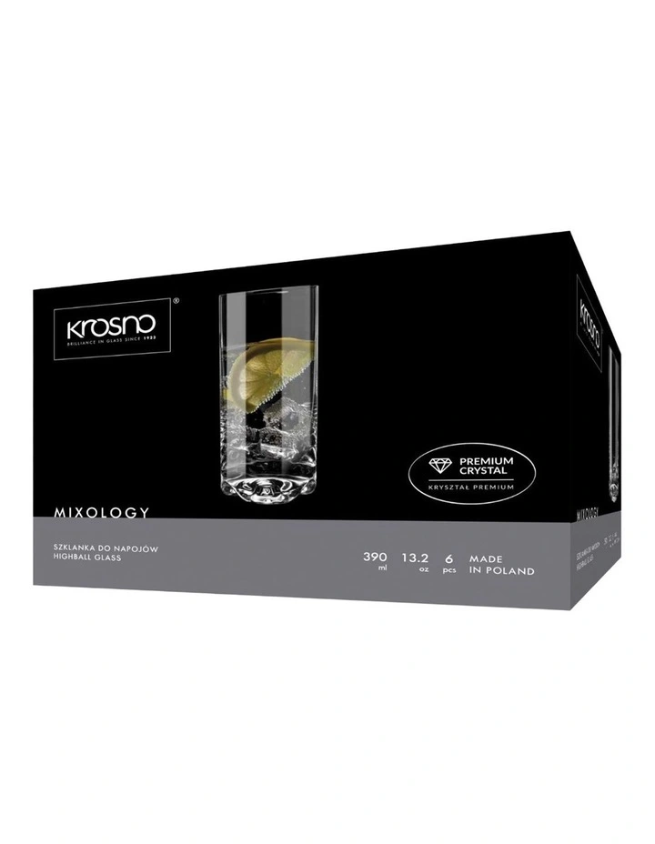 Mixology Highball Glass Set of 6 in Clear image 4