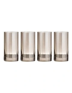 Ava Highball Tumbler 4 Pack in Brown