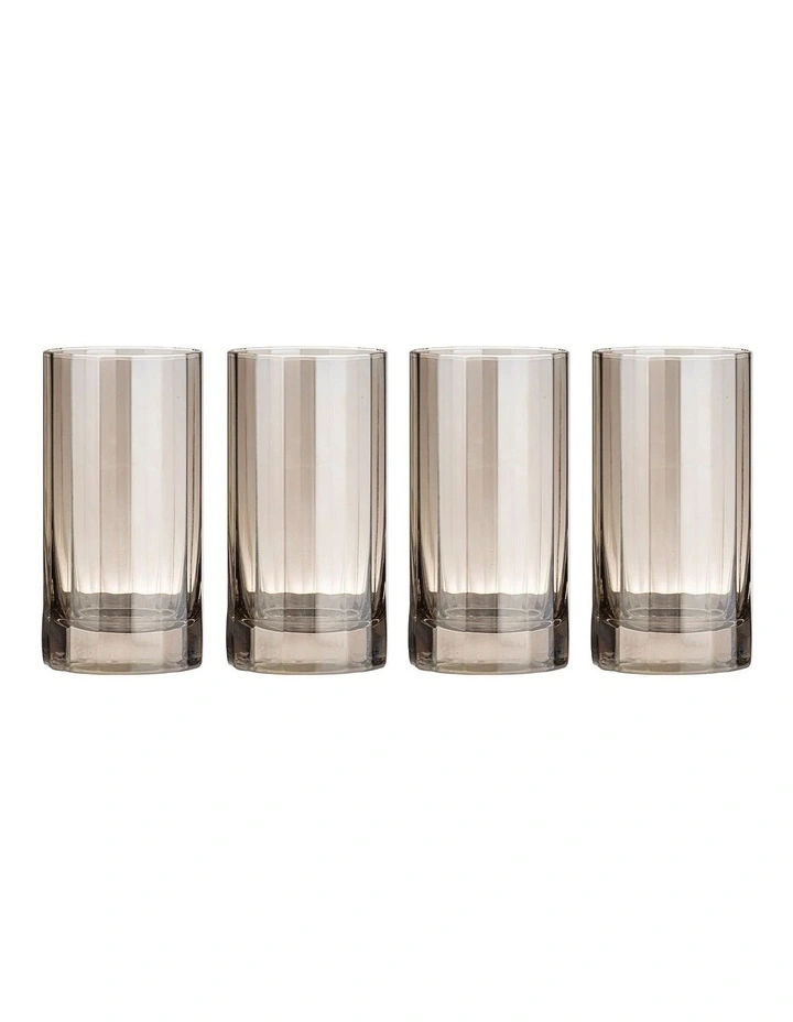 Ava Highball Tumbler 4 Pack in Brown image 1